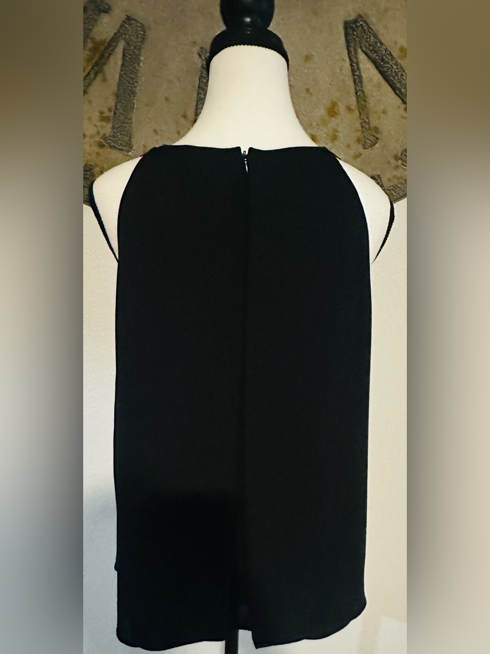 Versona Black Sleeveless Chiffon-Trim Camisole - Picture 2 of 3